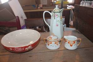 lot 2127 image: Vtg. Made in Germany Creamer, Sugar Bowl & More