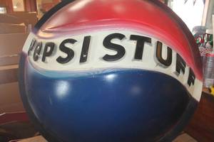 Vtg. Plastic Pepsi Sign 33" wide