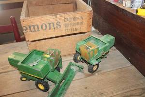 lot 2188 image: Vintage John Deere Combine and More in a Wood Crate