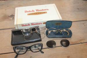 lot 2204 image: Antique Glasses in Cigar Box