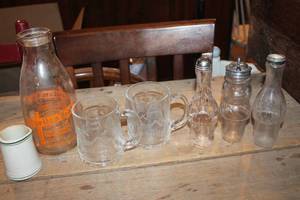 lot 2214 image: Vintage Creamer, Milk Bottle and More