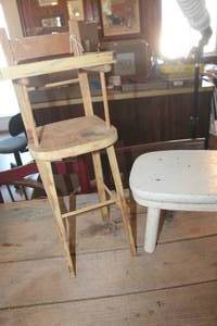lot 2275 image: Childs Doll High Chair and Step Stool