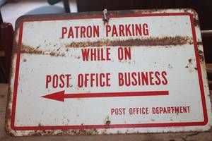 lot 2302 image: Vintage Post Office Metal Sign 12 x 18