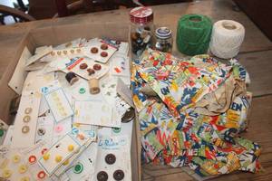 lot 2314 image: Flat of Vintage Buttons and More