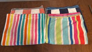 lot 33 image: Colorful Striped Beach Towels Set of 4
