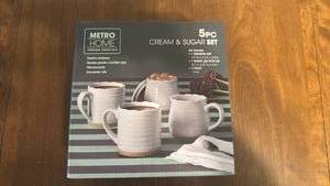 lot 38 image: Metro Home 5-Piece Cream & Sugar Set