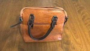lot 44 image: Brown Faux Leather Crossbody Handbag