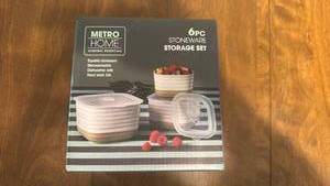 lot 47 image: Metro Home 6-Piece Stoneware Storage Set