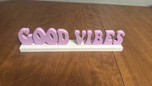 lot 60 image: Good Vibes Wood Letter Sign
