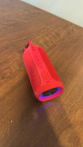 lot 68 image: Portable Bluetooth Speaker Red with Carry Strap