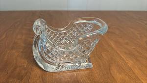 lot 70 image: Clear Glass Santa Sleigh Decorative container