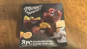 lot 79 image: Mason Craftworks 3PC Stainless Steel Mixing Bowl Set