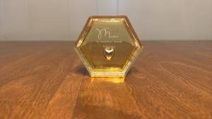 lot 112 image: Hexagonal Decorative Acrylic Block with Heart Charm and Engraved Text
