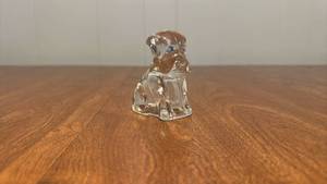 lot 114 image: Glass Dog Figurine with Brown and Clear Coloring