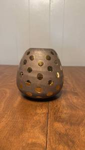 lot 134 image: Ceramic Egg-Shaped Decorative Accent with Perforated Design
