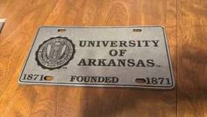 lot 147 image: University of Arkansas Razorbacks License Plate 01481