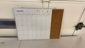 lot 154 image: Monthly Calendar Planner Board with Cork Bulletin Board