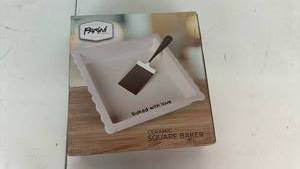lot 170 image: Pebbl Ceramic Square Baker with Love