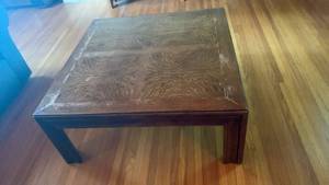 lot 902 image: Square wooden Coffee Table 15X35