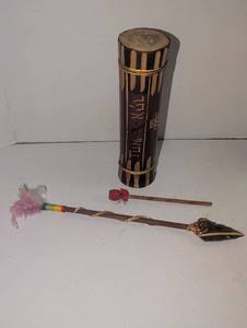 lot 1024 image: Tribal Drum with Beaters and Accessories