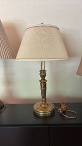lot 1115 image: Table Lamp with Pleated Shade and Decorative Base