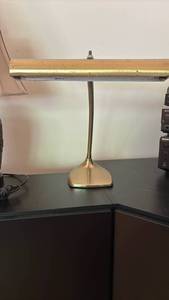 lot 1117 image: Brass Desk Lamp with Gooseneck Arm and Base