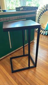lot 1131 image: Metal Top Side Table with Black Frame 26 x 12 x 15
