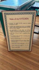 lot 1145 image: Rules of my KYTCHEN Framed Wall Art Print