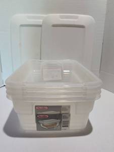 lot 1203 image: 4 Sterilite 12 Qt 11.4L Storage Containers with 2 Lids