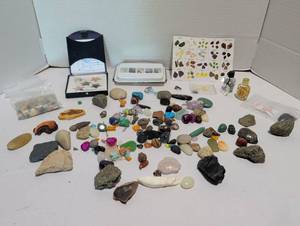 lot 1224 image: Small fossils, minerals, crystals, stones and more
