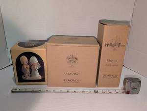 lot 1226 image: Preciois Moments and Willow Tree DEMDACO Figurine Lot New Life Wedding and Cherish Awaiting a Miracle