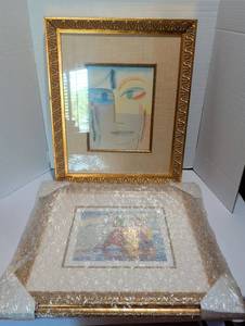 lot 1236 image: 2 Framed prints. Alexei von Jawlensky Head with Open Eyes and Lucelle Radd Lithograph WATER BABIES signed