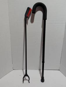 lot 1239 image: Mobility Aid Cane with Folding Gripper Handle and Red Accents