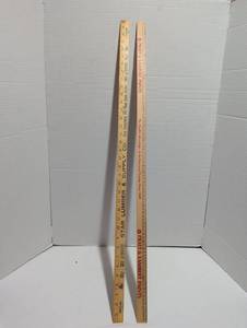 lot 1240 image: Wooden Rulers 2-Piece Lot Star Lumber Pratt Lambert