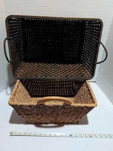 lot 1247 image: Woven Storage Baskets approx 16