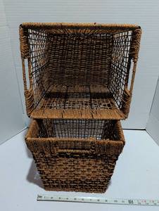 lot 1252 image: 2 sisal magazine baskets