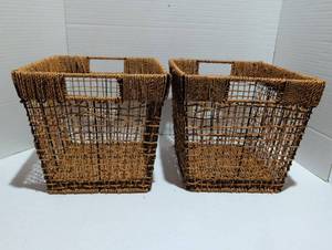 lot 1258 image: 2 sisal magazine baskets