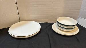 lot 1310 image: Four Corningware dinner plates - three Corelle salad plates and two totally today bowls