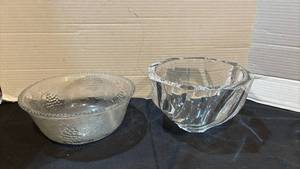 lot 1331 image: Two Glass Bowls with Grape and Leaf Pattern