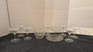 lot 1406 image: Glass Stemware and Serveware