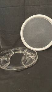 lot 1409 image: Glass serving tray and lazy Susan