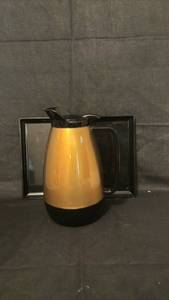 lot 1412 image: Thermal Coffee Pitcher with Black Handle and Lid on tray
