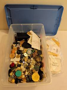 lot 1728 image: Assorted Sewing Buttons Collection with Storage Container