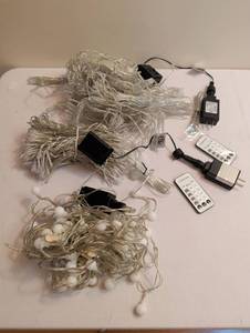 lot 1741 image: LED String Light Set with Remote Controls and Power Adapters