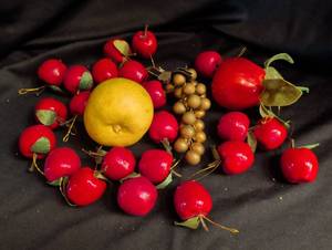lot 1829 image: Decorative Faux Fruit Lot Apples Grapes Lemon Approx 30 Pieces