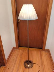 lot 1837 image: Floor Lamp with Pleated Shade and Metal Base
