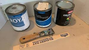 lot 2024 image: Interior Paint Lot Royal Eggshell, ClarkKensington Premium, Krylon ColorMax - 3 Cans