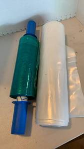 lot 2026 image: Stretch Film Roll with Dispenser Handle Green and Clear