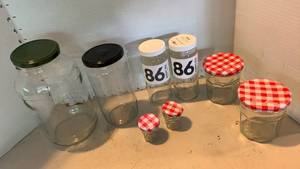 lot 2032 image: Misc glass jars