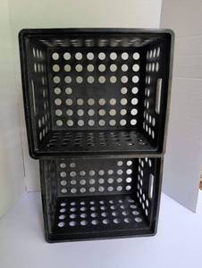 lot 2300 image: Loom Essentials 0205 Nesting Storage Crate 2-Pack Black 15x13